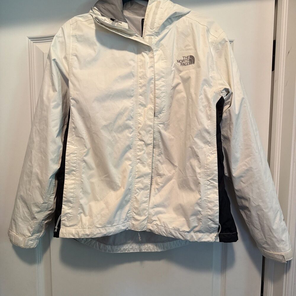 North Face Coat M HyVent Full Zip Hooded White Womens Outdoor
